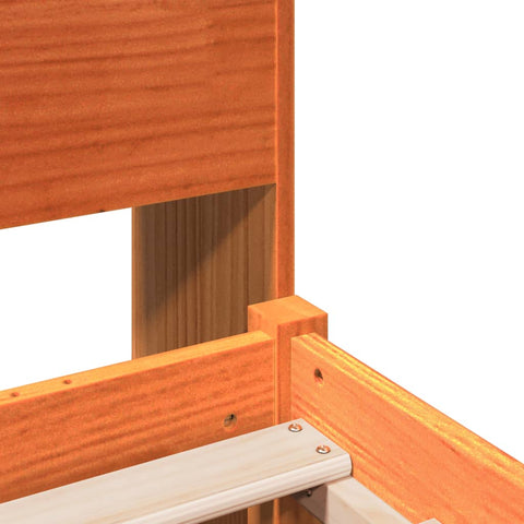 vidaXL Bookcase Bed without Mattress Wax Brown 150x200 cm King Size Solid Wood