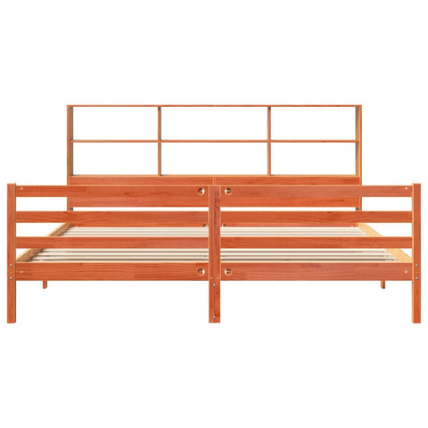 vidaXL Bookcase Bed without Mattress Wax Brown 180x200 cm Super King Solid Wood