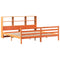 vidaXL Bookcase Bed without Mattress Wax Brown 200x200 cm Solid Wood