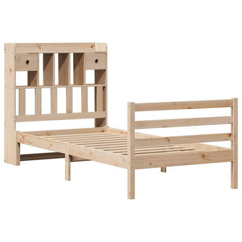 vidaXL Bookcase Bed without Mattress 75x190 cm Small Single Solid Wood Pine