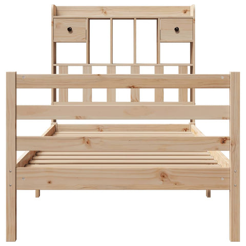 vidaXL Bookcase Bed without Mattress 75x190 cm Small Single Solid Wood Pine