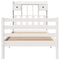 vidaXL Bookcase Bed without Mattress White 75x190 cm Small Single Solid Wood Pine