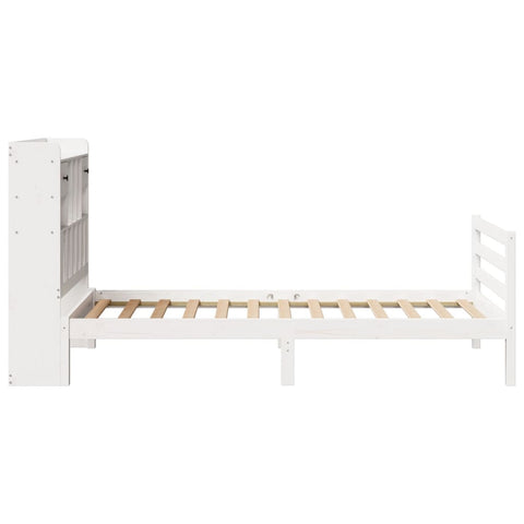 vidaXL Bookcase Bed without Mattress White 90x190 cm Single Solid Wood Pine