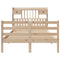 vidaXL Bookcase Bed without Mattress 135x190 cm Doouble Solid Wood Pine