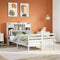vidaXL Bookcase Bed without Mattress White 135x190 cm Doouble Solid Wood Pine