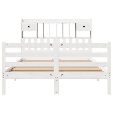 vidaXL Bookcase Bed without Mattress White 140x190 cm Solid Wood Pine