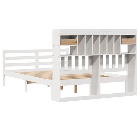 vidaXL Bookcase Bed without Mattress White 140x190 cm Solid Wood Pine