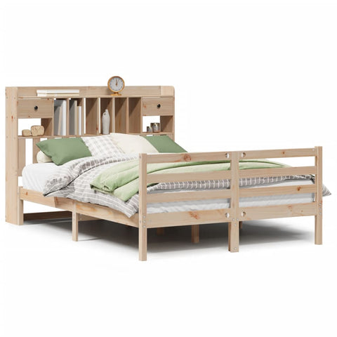 vidaXL Bookcase Bed without Mattress 140x200 cm Solid Wood Pine