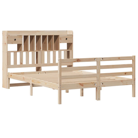 vidaXL Bookcase Bed without Mattress 140x200 cm Solid Wood Pine