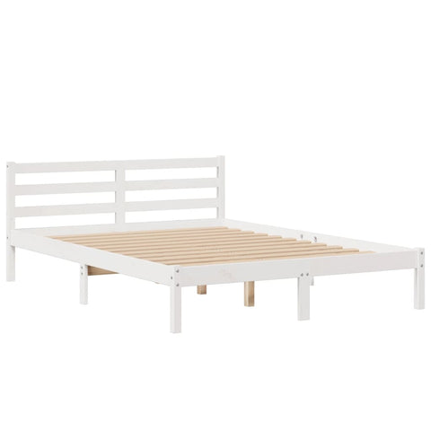 vidaXL Bookcase Bed without Mattress White 150x200 cm King Size Solid Wood Pine