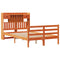 vidaXL Bookcase Bed without Mattress Wax Brown 135x190 cm Doouble Solid Wood Pine