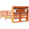 vidaXL Bookcase Bed without Mattress Wax Brown 135x190 cm Doouble Solid Wood Pine
