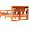 vidaXL Bookcase Bed without Mattress Wax Brown 150x200 cm King Size Solid Wood Pine