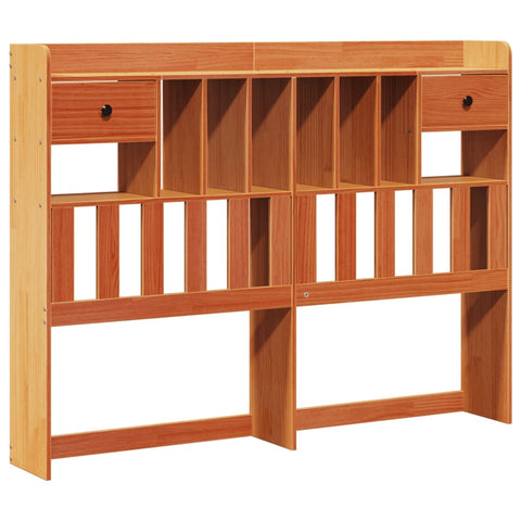vidaXL Bookcase Bed without Mattress Wax Brown 150x200 cm King Size Solid Wood Pine