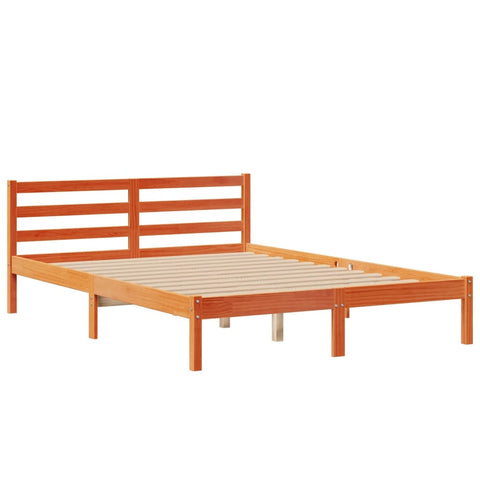 vidaXL Bookcase Bed without Mattress Wax Brown 150x200 cm King Size Solid Wood Pine