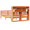 vidaXL Bookcase Bed without Mattress Wax Brown 160x200cm Solid Wood Pine