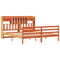 vidaXL Bookcase Bed without Mattress Wax Brown 200x200cm Solid Wood Pine