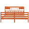 vidaXL Bookcase Bed without Mattress Wax Brown 200x200cm Solid Wood Pine