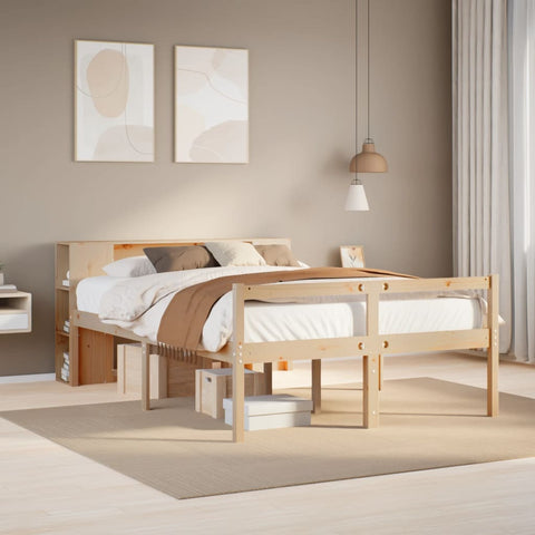 vidaXL Bookcase Bed without Mattress 120x190 cm Small Double Solid Wood Pine