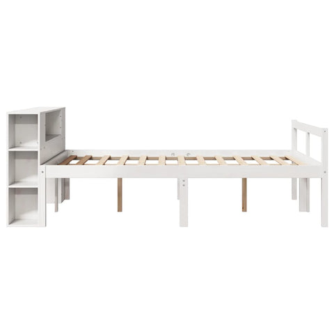 vidaXL Bookcase Bed without Mattress White 135x190 cm Double Solid Wood Pine