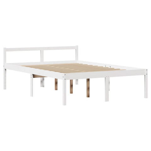 vidaXL Bookcase Bed without Mattress White 150x200 cm King Size Solid Wood Pine