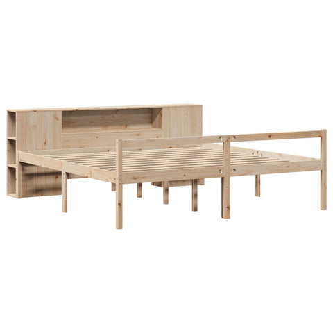 vidaXL Bookcase Bed without Mattress 180x200 cm Super King Solid Wood Pine