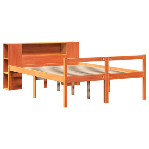 vidaXL Bookcase Bed without Mattress Wax Brown 160x200 cm Solid Wood