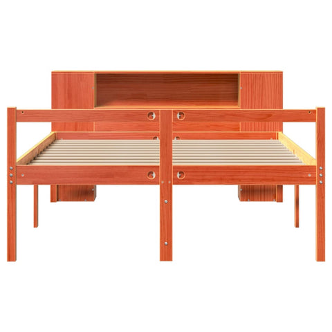 vidaXL Bookcase Bed without Mattress Wax Brown 160x200 cm Solid Wood