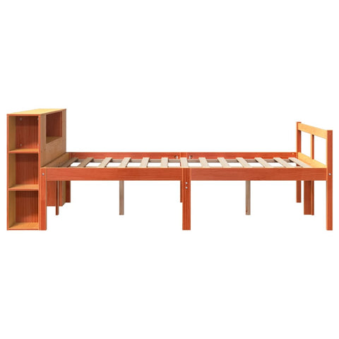 vidaXL Bookcase Bed without Mattress Wax Brown 160x200 cm Solid Wood