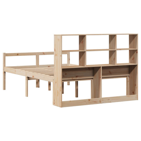 vidaXL Bookcase Bed without Mattress 140x190 cm Solid Wood Pine