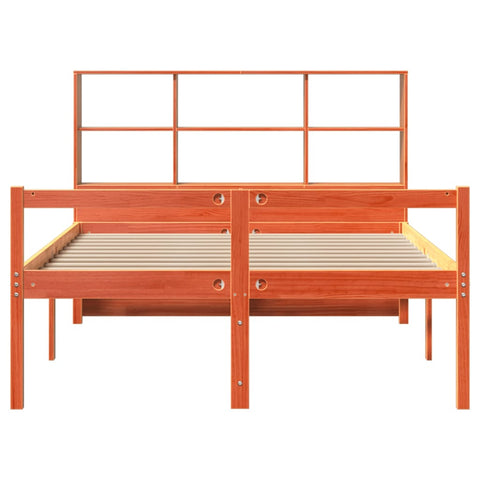vidaXL Bookcase Bed without Mattress Wax Brown 120x200 cm Solid Wood