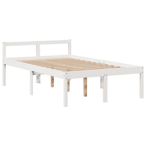 vidaXL Bookcase Bed without Mattress White 135x190 cm Doouble Solid Wood Pine