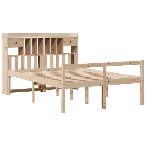 vidaXL Bookcase Bed without Mattress 140x190 cm Solid Wood Pine