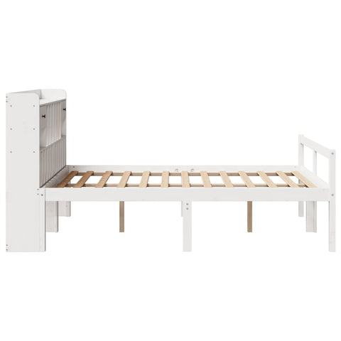 vidaXL Bookcase Bed without Mattress White 150x200 cm King Size Solid Wood Pine