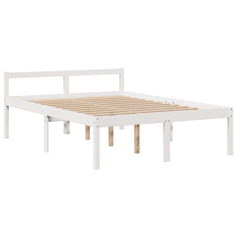 vidaXL Bookcase Bed without Mattress White 150x200 cm King Size Solid Wood Pine