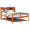 vidaXL Bookcase Bed without Mattress Wax Brown 150x200 cm King Size Solid Wood Pine
