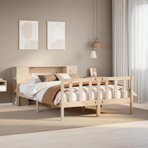 vidaXL Bookcase Bed without Mattress 120x190 cm Small Double Solid Wood Pine