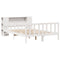 vidaXL Bookcase Bed without Mattress White 150x200 cm King Size Solid Wood Pine