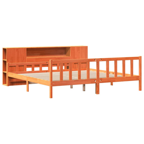 vidaXL Bookcase Bed without Mattress Wax Brown 180x200 cm Super King Solid Wood
