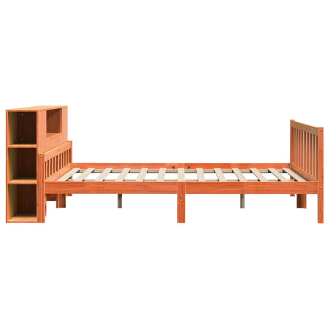 vidaXL Bookcase Bed without Mattress Wax Brown 180x200 cm Super King Solid Wood