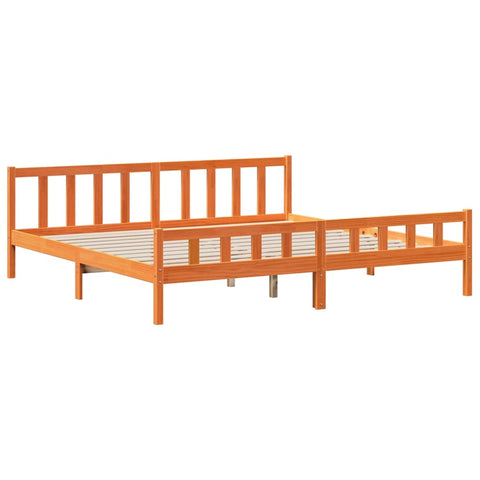 vidaXL Bookcase Bed without Mattress Wax Brown 180x200 cm Super King Solid Wood