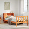 vidaXL Bookcase Bed without Mattress Wax Brown 75x190 cm Small Single Solid Wood