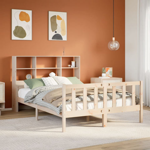 vidaXL Bookcase Bed without Mattress 120x190 cm Small Double Solid Wood Pine