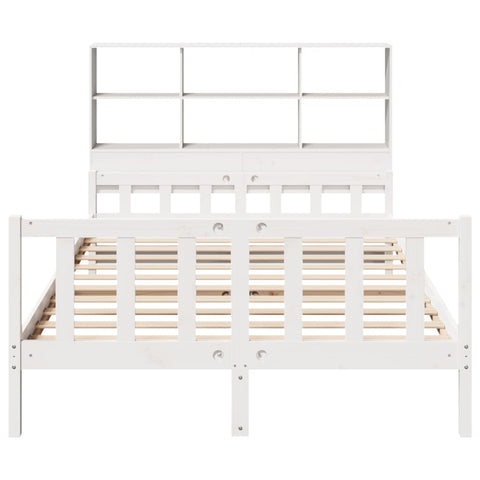 vidaXL Bookcase Bed without Mattress White 160x200 cm Solid Wood Pine