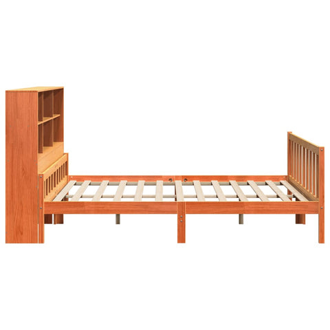 vidaXL Bookcase Bed without Mattress Wax Brown 180x200 cm Super King Solid Wood
