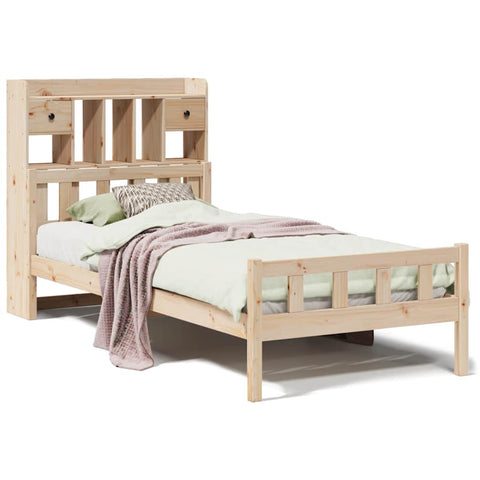 vidaXL Bookcase Bed without Mattress 90x190 cm Single Solid Wood Pine