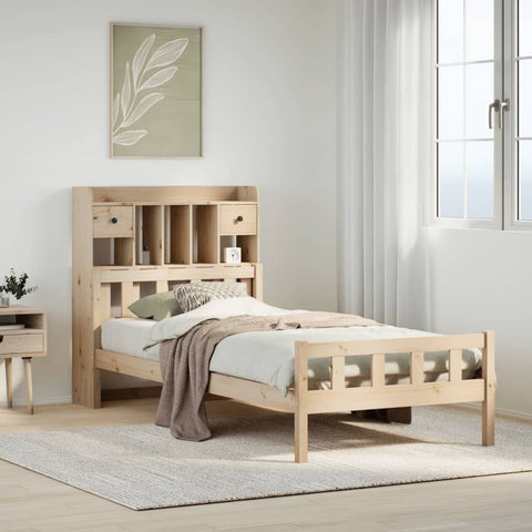 vidaXL Bookcase Bed without Mattress 90x190 cm Single Solid Wood Pine