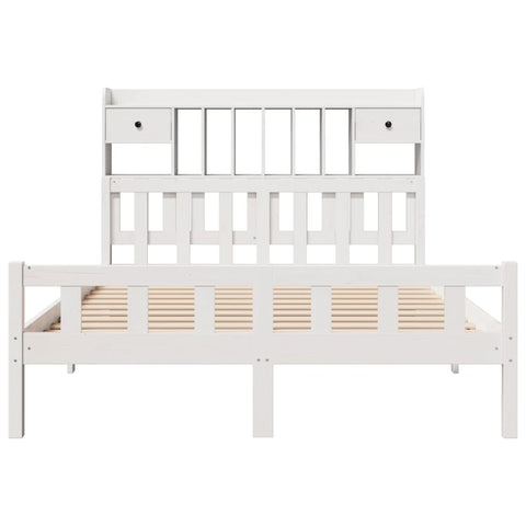 vidaXL Bookcase Bed without Mattress White 160x200 cm Solid Wood Pine