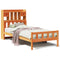 vidaXL Bookcase Bed without Mattress Wax Brown 75x190 cm Small Single Solid Wood Pine
