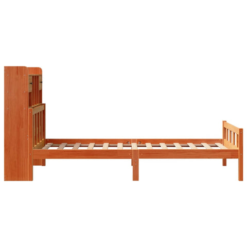 vidaXL Bookcase Bed without Mattress Wax Brown 75x190 cm Small Single Solid Wood Pine